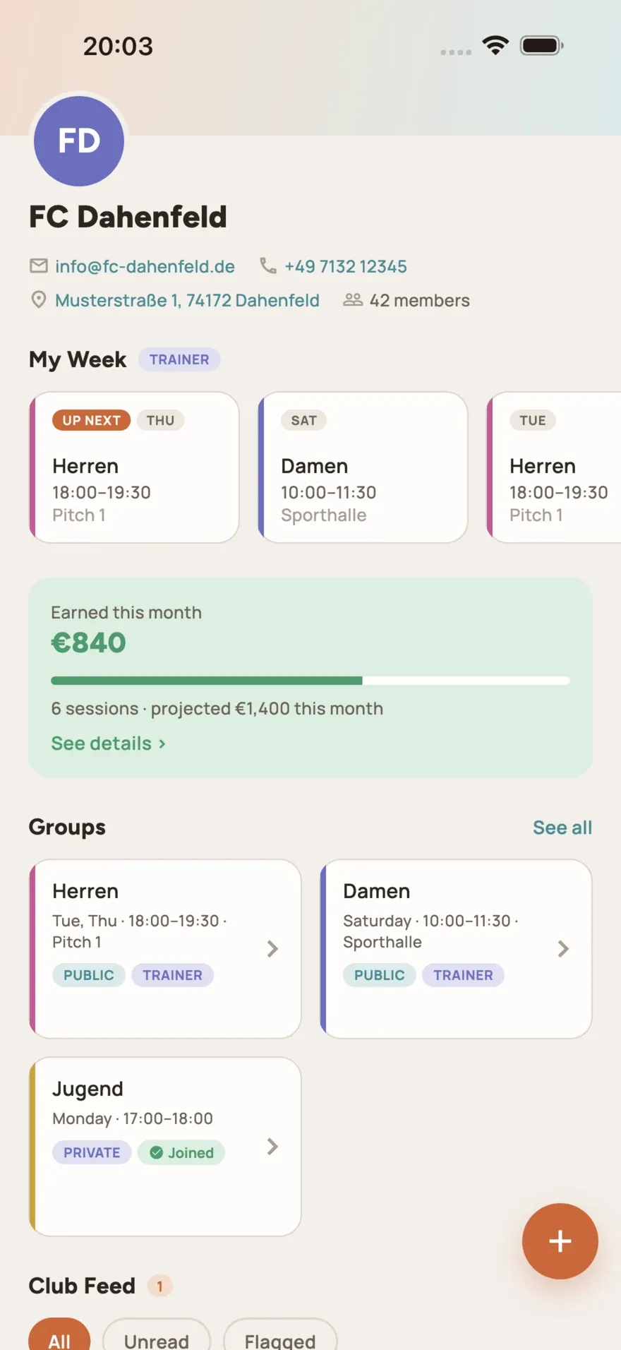 A trainer’s weekly sessions in e.Vernetzt